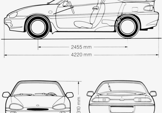 Mazda MX-3 (1995) (Mazda MH-3 (1995)) - drawings of the car